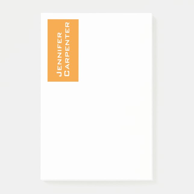 Professional minimalist modern orange white post-it notes (Front)