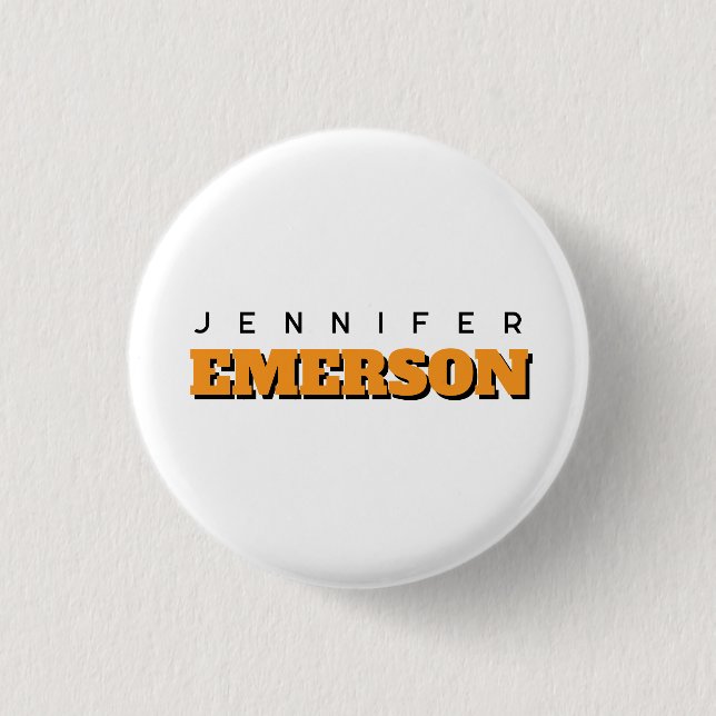 Professional minimalist modern plain  3 cm round badge (Front)