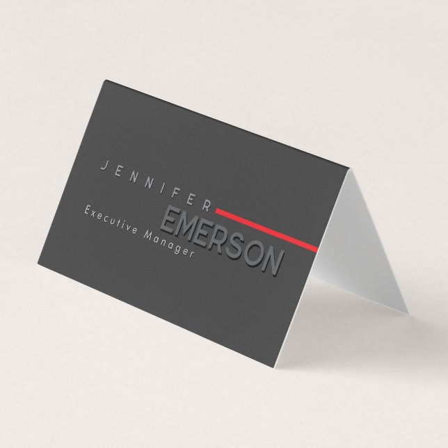 Professional minimalist modern plain black business card (Front)