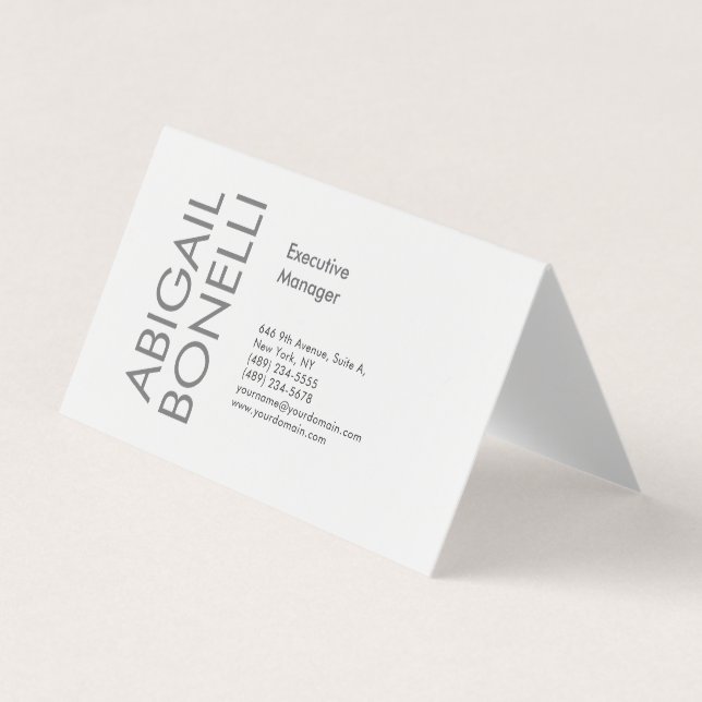 Professional minimalist modern plain business card (Front)