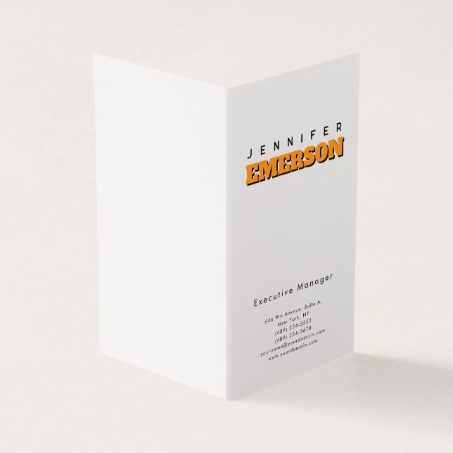 Professional minimalist modern plain  business card (Outside)