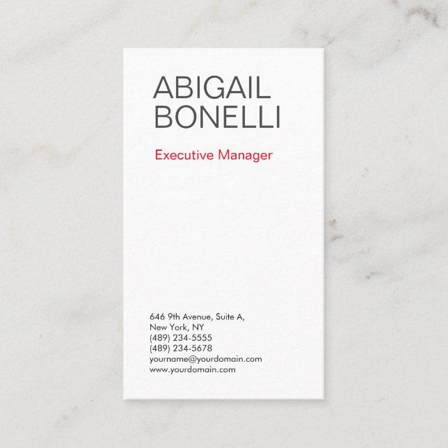 Professional minimalist modern plain business card (Front)
