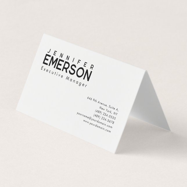 Professional minimalist modern plain  business card (Front)