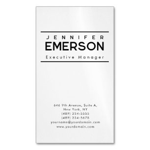 Professional minimalist modern plain Magnetic business card