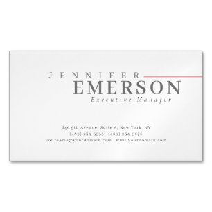 Professional minimalist modern plain Magnetic business card