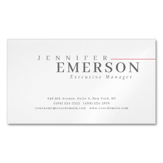 Professional minimalist modern plain 	Magnetic business card (Front)