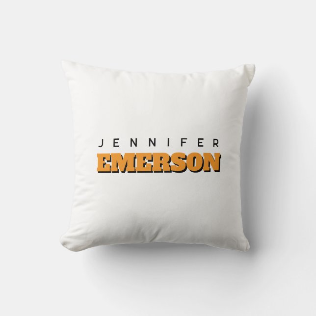 Professional minimalist modern plain name cushion (Front)