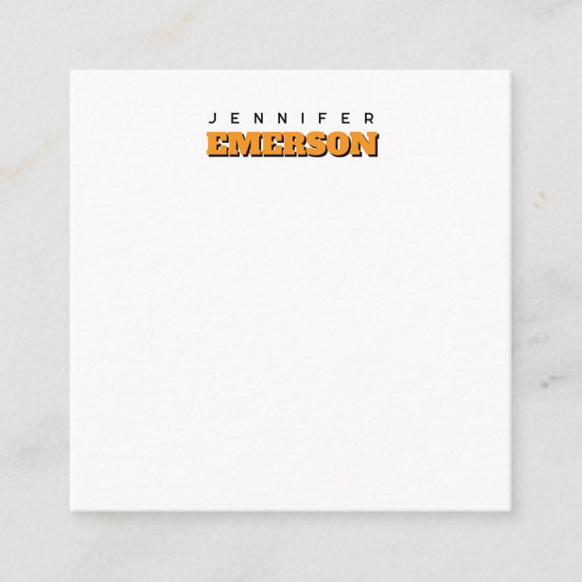 Professional minimalist modern plain name enclosure card (Front)