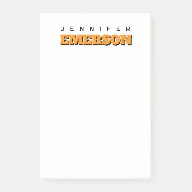 Professional minimalist modern plain name post-it notes (Front)
