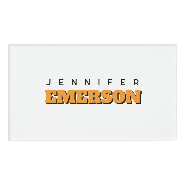Professional minimalist modern plain  name tag (Front)