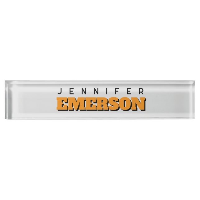 Professional minimalist modern plain  nameplate (Front)