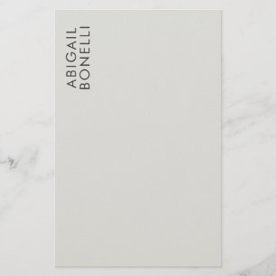 Professional minimalist modern plain own name stationery