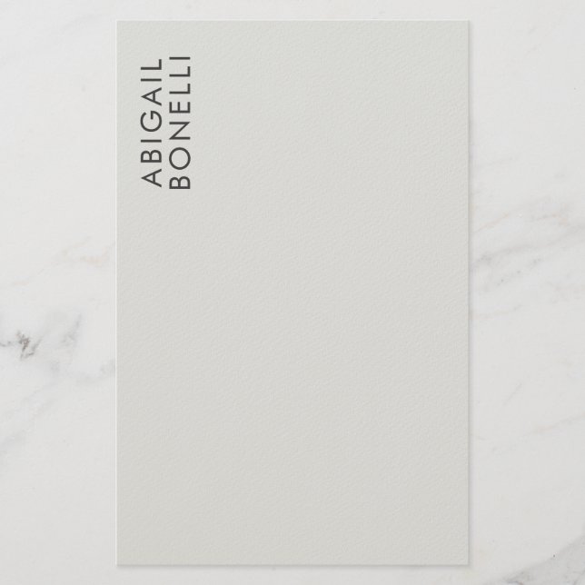 Professional minimalist modern plain own name stationery (Front)