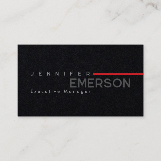 Professional minimalist modern plain premium black business card (Front)