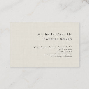 Professional Minimalist Modern Plain Premium Linen Business Card
