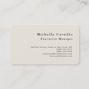 Professional Minimalist Modern Plain Premium Linen Business Card