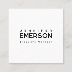 Professional minimalist modern plain  square business card