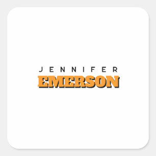 Professional minimalist modern plain  square sticker