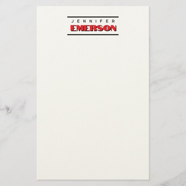 Professional minimalist modern plain  stationery (Front)