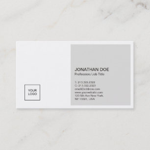 Professional Minimalist Modern Plain With Logo Business Card