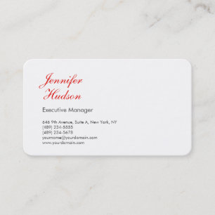 Professional minimalist modern red calligraphy business card