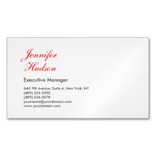 Professional minimalist modern red calligraphy Magnetic business card