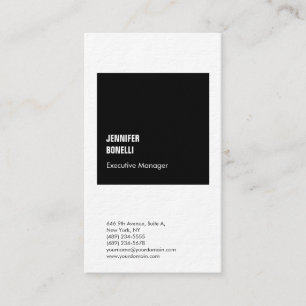 Professional minimalist modern thick black white business card