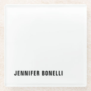 Professional minimalist modern trendy name glass coaster