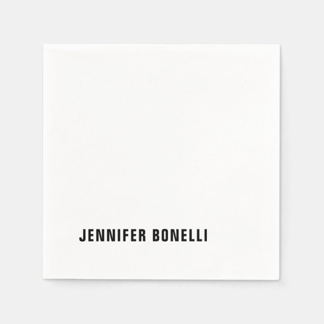 Professional minimalist modern trendy name napkin (Front)