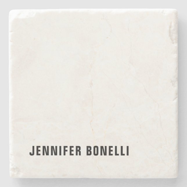Professional minimalist modern trendy name stone coaster (Front)