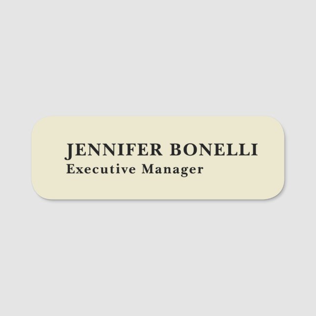 Professional minimalist modern trendy name tag (Front)