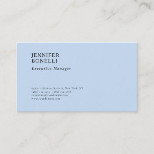 Professional minimalist modern trendy pale blue business card
