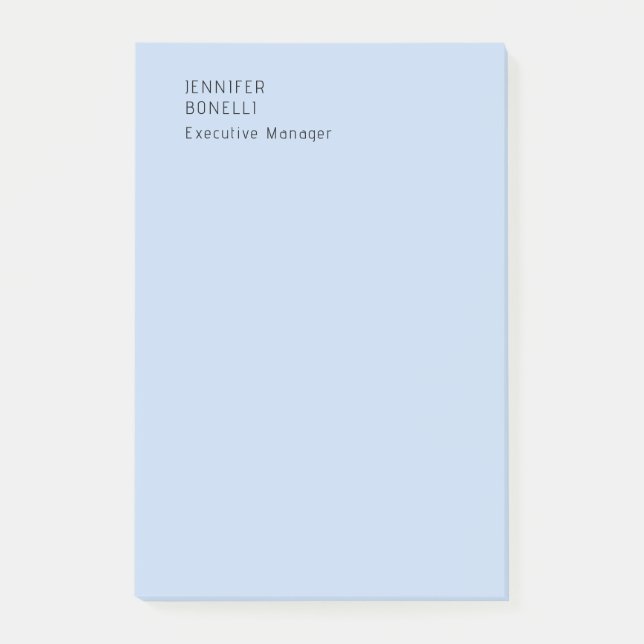 Professional minimalist modern trendy pale blue post-it notes (Front)