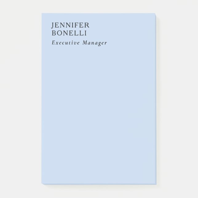 Professional minimalist modern trendy pale blue post-it notes (Front)
