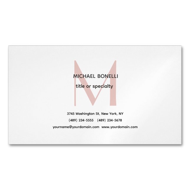Professional Minimalist Monogrammed Profile Card (Front)
