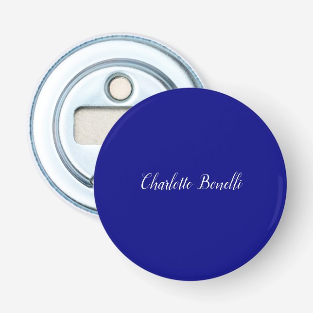 Professional Minimalist Navy Blue Bottle Opener (Front)