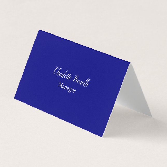 Professional Minimalist Navy Blue Business Card (Front)