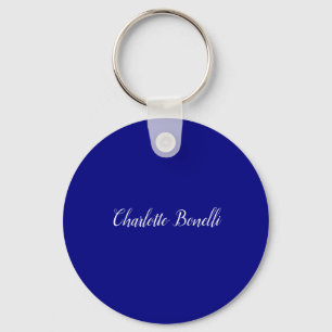 Professional Minimalist Navy Blue Key Ring