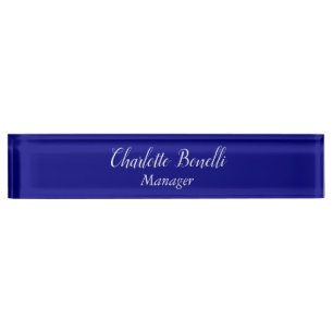 Professional Minimalist Navy Blue Nameplate