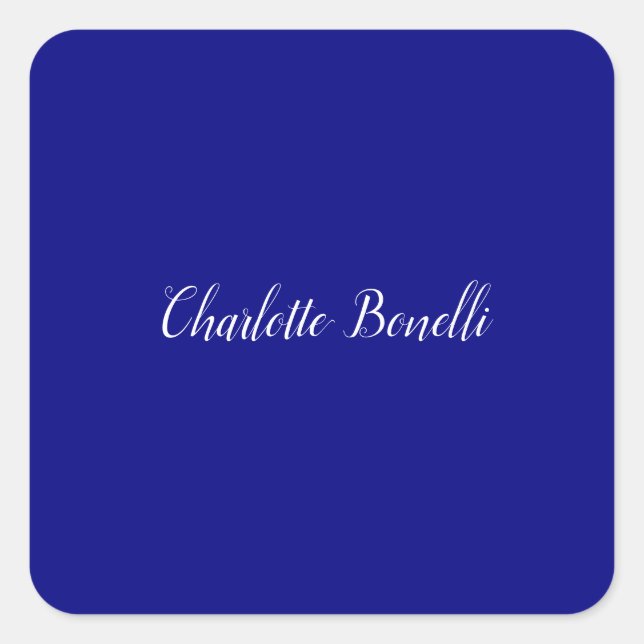 Professional Minimalist Navy Blue Square Sticker (Front)