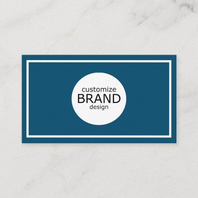 Professional Minimalist Navy Blue White Frame Business Card (Front)