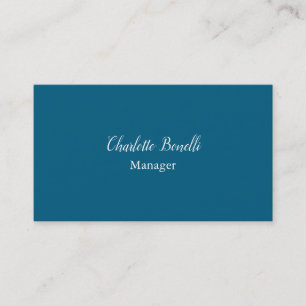 Professional Minimalist Ocean Blue Business Card
