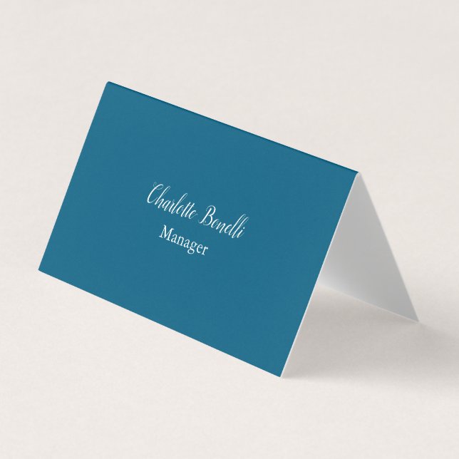Professional Minimalist Ocean Blue Business Card (Front)