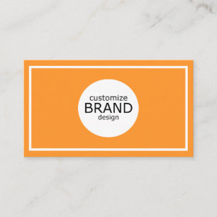 Professional Minimalist Orange White Frame Business Card