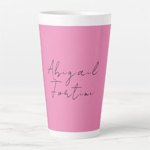 Professional minimalist pink modern your name latte mug