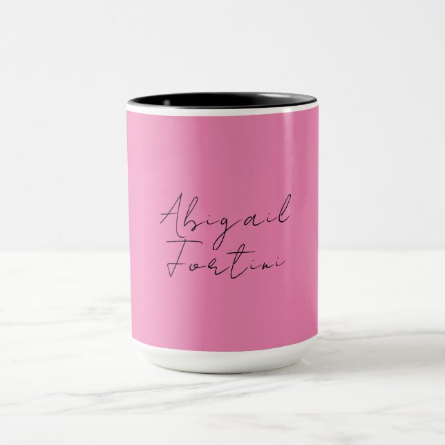 Professional minimalist pink modern your name mug (Center)