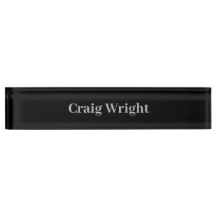 Professional Minimalist Plain Black Personalized Nameplate