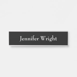 Professional minimalist plain black white classic door sign