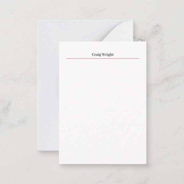 Professional Minimalist Plain Classic Personalised Card (Front)