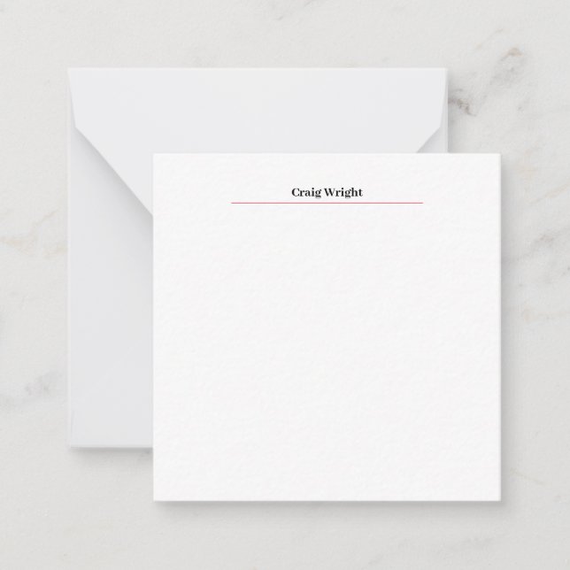 Professional Minimalist Plain Classic Personalized Card (Front)
